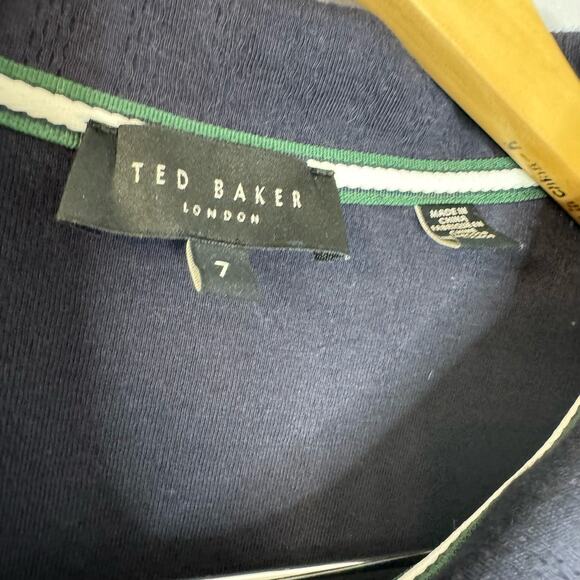 Ted Baker Speysid Short Sleeve Textured Zip Polo Shirt Blue Preppy Men's 3XL - Picture 12 of 13